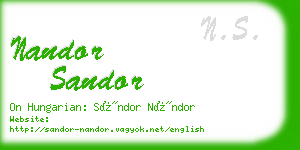 nandor sandor business card